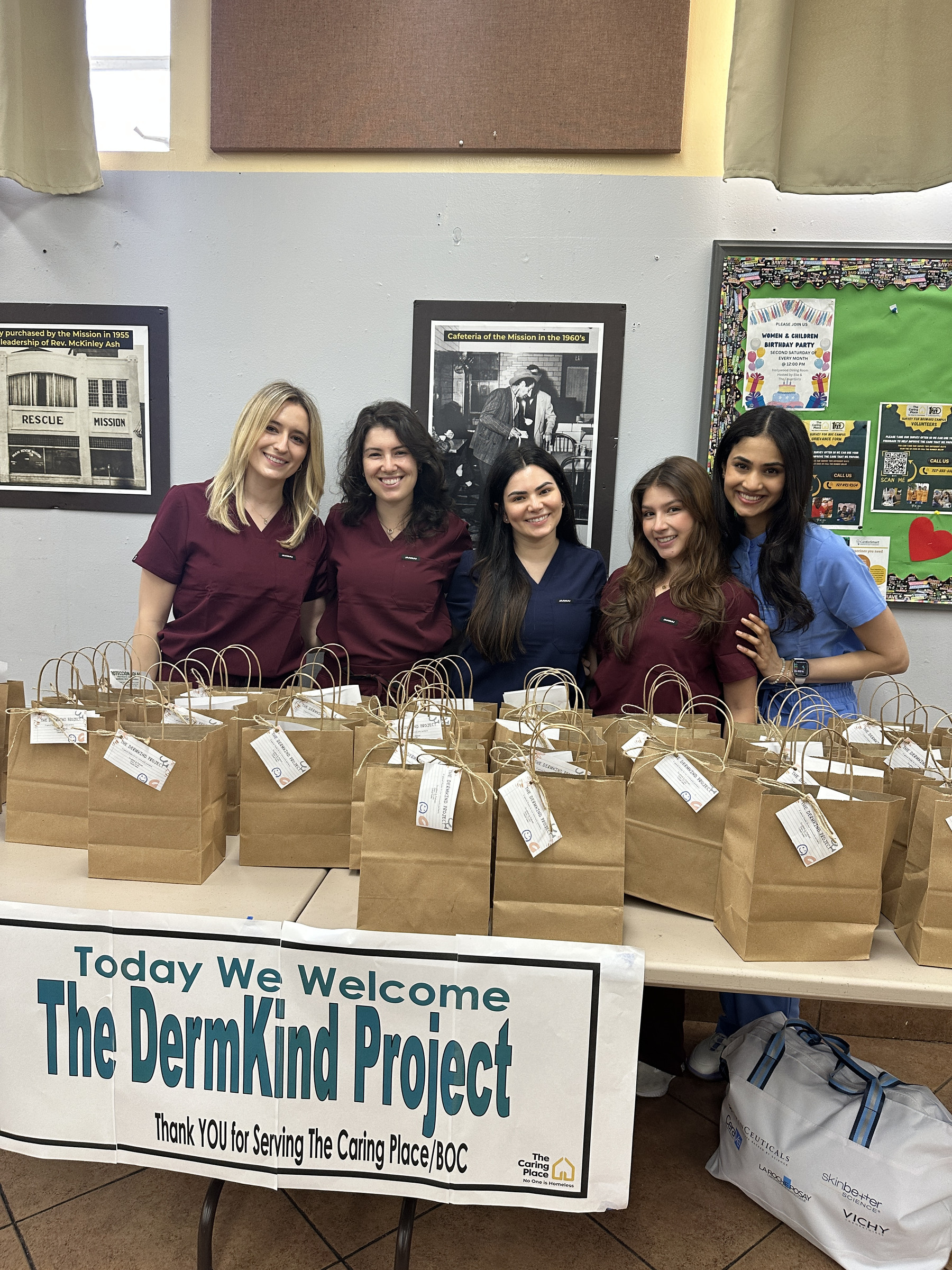Scrubbed In volunteers with care packages